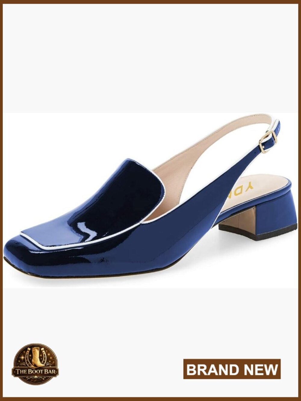 Women Closed Square Toe Block Low Heels Slingback Formal Loafer Pumps